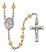 Saint Claude de la Colombiere Engravable Rosary with Topaz Beads