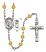 Saint Christopher and Hockey Rosary with Topaz Beads