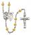 Saint Sebastian and Track & Field-Woman Rosary with Topaz Beads