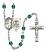 Saint Brendan The Navigator and Navy Rosary with Zircon Beads