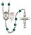 Saint Sebastian and Ice Hockey Rosary with Zircon Beads