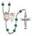 Saint Sebastian and Volleyball Rosary with Zircon Beads