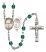 Saint Sebastian and Fishing Rosary with Zircon Beads