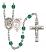 Saint Sebastian and Motorcycle Rosary with Zircon Beads