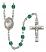 Footprints and Cross Engravable Rosary with Zircon Beads