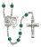 Saint Sebastian and Baseball Rosary with Zircon Beads