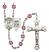 Saint Christopher and Navy Rosary with Amethyst Beads