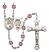 Saint Joan of Arc and Nat'l Guard Rosary with Amethyst Beads