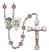 Saint Michael and Navy Rosary with Amethyst Beads