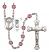 Saint Christopher and Cheerleading Rosary with Amethyst Beads