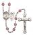 Saint Sebastian and Football Rosary with Amethyst Beads