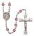 San Martin Caballero Engravable Rosary with Amethyst Beads