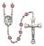 Guardian Angel with Children Engravable Rosary with Amethyst Beads