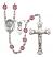 Saint Christopher and Baseball Rosary with Amethyst Beads