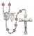 Saint Sebastian and Baseball Rosary with Amethyst Beads