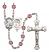 Saint Sebastian and Football Rosary with Amethyst Beads