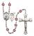 Saint Sebastian and Softball Rosary with Amethyst Beads