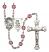 Guardian Angel and Football Rosary with Amethyst Beads