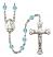 Saint Andrew the Apostle Engravable Rosary with Aqua Beads