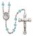 Santa Ana Engravable Rosary with Aqua Beads