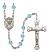 Saint Agatha Engravable Rosary with Aqua Beads