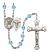 Saint Agatha and Nurse Rosary with Aqua Beads