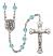 San Antonio Engravable Rosary with Aqua Beads