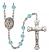 Santa Barbara Engravable Rosary with Aqua Beads