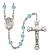 Saint Boniface Engravable Rosary with Aqua Beads