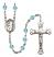 Saint Brendan the Navigator Engravable Rosary with Aqua Beads