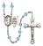 Saint Brendan The Navigator and Navy Rosary with Aqua Beads