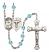 Saint Camillus of Lellis and Nurse Rosary with Aqua Beads