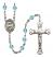 Saint Catherine Laboure Engravable Rosary with Aqua Beads