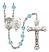 Saint Christopher and Air Force Rosary with Aqua Beads