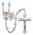 Saint Christopher and EMT Rosary with Aqua Beads