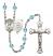 Saint Christopher and Army Rosary with Aqua Beads