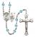 Saint Christopher and Marines Rosary with Aqua Beads