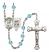 Saint Christopher and Navy Rosary with Aqua Beads