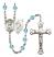 Saint Christopher and Paratrooper Rosary with Aqua Beads