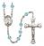 Saint Dorothy Engravable Rosary with Aqua Beads