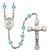 Saint Jane of Valois Engravable Rosary with Aqua Beads