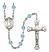 Saint Dominic de Guzman Engravable Rosary with Aqua Beads