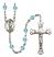 Saint Florian Engravable Rosary with Aqua Beads