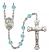 Saint Francis Xavier Engravable Rosary with Aqua Beads