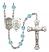 Saint George and Air Force Rosary with Aqua Beads