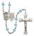 Saint George and EMT Rosary with Aqua Beads