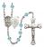 Saint George and Army Rosary with Aqua Beads