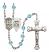 Saint George and Navy Rosary with Aqua Beads