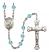 Saint Gerard Majella Engravable Rosary with Aqua Beads