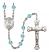 Saint Helen Engravable Rosary with Aqua Beads